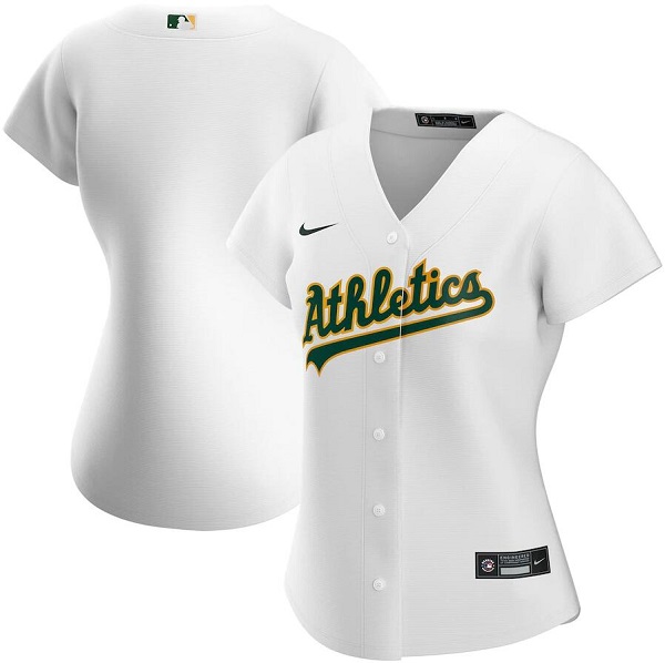 Women's Oakland Athletics Blank White Stitched Jersey(Run Small)